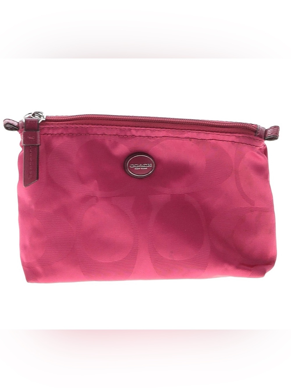 Coach Getaway Signature Nylon Cosmetic Pouch in Pink
